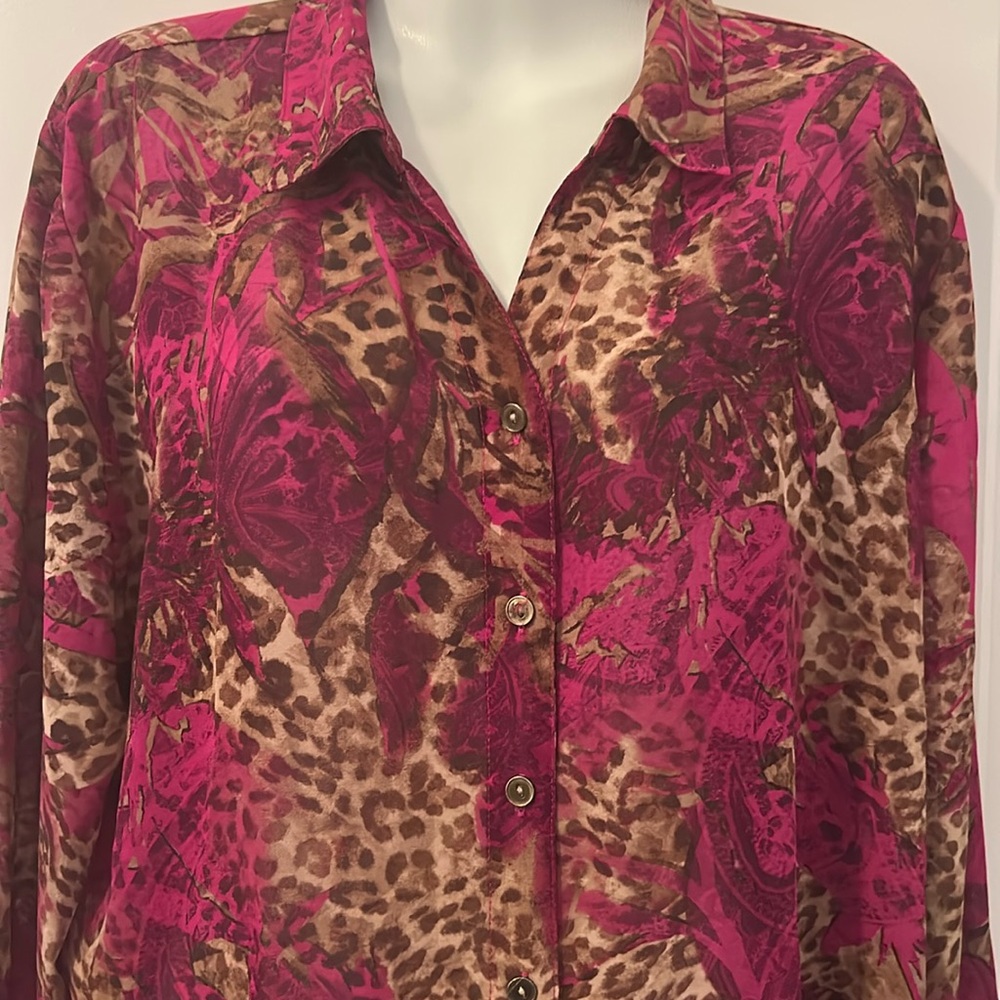 Chico's Pink and Brown Blouse